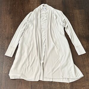 Athleta Neutral Cream Open-Front Cardigan